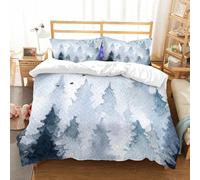 NIOYNJIS Copertina trapunta kit,universale per tutte le stagioni. Copritura trapunta di nozze,morbida e confortevole,foresta nella nebbia,228x264cm
