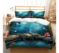 NIOYNJIS Copertina trapunta kit,universale per tutte le stagioni. Copritura trapunta di nozze,morbida e confortevole,la vista è così bella sotto la luce della luna con diverse piante into,200x228cm