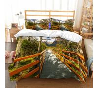 NIOYNJIS Copertina trapunta kit,universale per tutte le stagioni. Copritura trapunta di nozze,morbida e confortevole,Set, passerella nella foresta Wilderness Getaway Wanderw,200x228cm