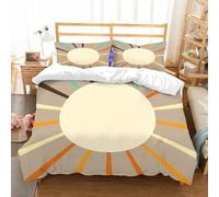 NIOYNJIS Copertina trapunta kit,universale per tutte le stagioni. Copritura trapunta di nozze,morbida e confortevole,sfondo retrò raggi di sole con spazio vuoto per il testo,200x228cm
