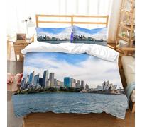 NIOYNJIS Copertina trapunta kit,universale per tutte le stagioni. Copritura trapunta di nozze,morbida e confortevole,skyline di Sydney con il quartiere centrale degli affari della città a,200x228cm