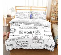 NIOYNJIS Copertina trapunta kit,universale per tutte le stagioni. Copritura trapunta di nozze,morbida e confortevole,Avventura, diverse citazioni sulla felicità e l'autostima Frasi edific,228x264cm
