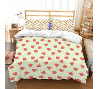 NIOYNJIS Copertina trapunta kit,universale per tutte le stagioni. Copritura trapunta di nozze,morbida e confortevole,Frutta, margherita primaverile, fragole fresche, piselli, vita allegra,228x264cm