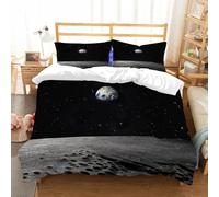 NIOYNJIS Copertina trapunta kit,universale per tutte le stagioni. Copritura trapunta di nozze,morbida e confortevole,Terre, planète Terre vue de la lune extra-atmosphérique Voie lactSalon,200x228cm