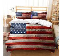 NIOYNJIS Copertina trapunta kit,universale per tutte le stagioni. Copritura trapunta di nozze,morbida e confortevole,Bandiera americana, simbolismo degli Stati Uniti su toni arrugginiti e,228x264cm