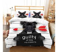 NIOYNJIS Copertina trapunta kit,universale per tutte le stagioni. Copritura trapunta di nozze,morbida e confortevole,cane bulldog con rosa in bocca come foto segnaletica colpevole per amo,228x264cm
