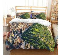 NIOYNJIS Copertina trapunta kit,universale per tutte le stagioni. Copritura trapunta di nozze,morbida e confortevole,Vista aerea di Manhattan New York guardando verso nord fino a Central,228x264cm
