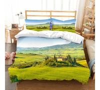 NIOYNJIS Copertina trapunta kit,universale per tutte le stagioni. Copritura trapunta di nozze,morbida e confortevole,Paesaggio rurale toscano Cipressi lungo il sentiero dell'Antico vignet,200x228cm