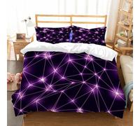 NIOYNJIS Copertina trapunta kit,universale per tutte le stagioni. Copritura trapunta di nozze,morbida e confortevole,motivo rosa senza soluzione di continuità con triangoli al neon. Sfond,200x228cm