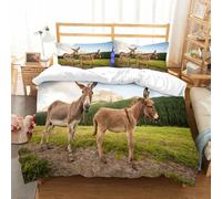NIOYNJIS Copertina trapunta kit,universale per tutte le stagioni. Copritura trapunta di nozze,morbida e confortevole,Due tici asinelli nelle Dolomiti d'Italia,200x228cm
