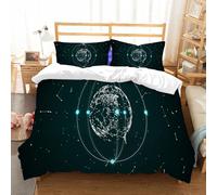 NIOYNJIS Copertina trapunta kit,universale per tutte le stagioni. Copritura trapunta di nozze,morbida e confortevole,Linee di sfera sfondo colorato rotondo,200x228cm
