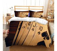 NIOYNJIS Copertina trapunta kit,universale per tutte le stagioni. Copritura trapunta di nozze,morbida e confortevole,Decorazioni per tornei di poker, vecchie carte danneggiate su tavolo d,200x228cm