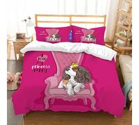 NIOYNJIS Copertina trapunta kit,universale per tutte le stagioni. Copritura trapunta di nozze,morbida e confortevole,Cucciolo di Cavalier King Charles Spaniel con corona da principessa su,228x264cm