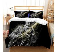 NIOYNJIS Copertina trapunta kit,universale per tutte le stagioni. Copritura trapunta di nozze,morbida e confortevole,Musicista Blues e Jazz con chitarra chitarrista chitarrista,228x264cm