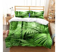 NIOYNJIS Copertina trapunta kit,universale per tutte le stagioni. Copritura trapunta di nozze,morbida e confortevole,Palme della foresta pluviale e piante esotiche nella giungla tropicale,200x228cm