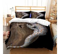 NIOYNJIS Copertina trapunta kit,universale per tutte le stagioni. Copritura trapunta di nozze,morbida e confortevole,Geco Tokay su legno galleggiante Fauna selvatica Animale Rettile,200x228cm