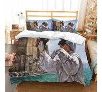 NIOYNJIS Copertina trapunta kit,universale per tutte le stagioni. Copritura trapunta di nozze,morbida e confortevole,Decorazioni di campagna, Dipinto di Pulcinella dal vecchio castello Cl,228x264cm