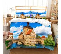NIOYNJIS Copertina trapunta kit,universale per tutte le stagioni. Copritura trapunta di nozze,morbida e confortevole,Il Museo storico di Bamberga Germania,200x228cm