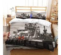 NIOYNJIS Copertina trapunta kit,universale per tutte le stagioni. Copritura trapunta di nozze,morbida e confortevole,Bianco e nero, tema Londra Tower Bridge nella famosa città paesaggio u,228x264cm