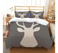 NIOYNJIS Copertina trapunta kit,universale per tutte le stagioni. Copritura trapunta di nozze,morbida e confortevole,Ritratto di cervo fulvo con corna isolato su sfondo bianco. Illustrazi,228x264cm