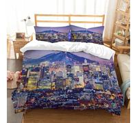 NIOYNJIS Copertina trapunta kit,universale per tutte le stagioni. Copritura trapunta di nozze,morbida e confortevole,Skyline della città di Seul, Corea del Sud, al crepuscolo. (2),200x228cm
