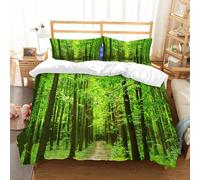 NIOYNJIS Copertina trapunta kit,universale per tutte le stagioni. Copritura trapunta di nozze,morbida e confortevole,Sentiero nella foresta,200x228cm