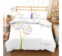 NIOYNJIS Copertina trapunta kit,universale per tutte le stagioni. Copritura trapunta di nozze,morbida e confortevole,Fiore di tarassaco primaverile con petali colorati a forma di cuore, r,200x228cm