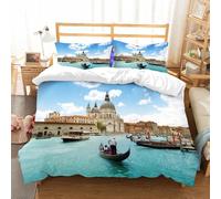 NIOYNJIS Copertina trapunta kit,universale per tutte le stagioni. Copritura trapunta di nozze,morbida e confortevole,Venezia, Basilica Santa Maria della Salute del Grand,200x228cm