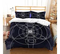 NIOYNJIS Copertina trapunta kit,universale per tutte le stagioni. Copritura trapunta di nozze,morbida e confortevole,Geometria sacra Simbolo del seme della vita. Logo mistico geometrico i,200x228cm
