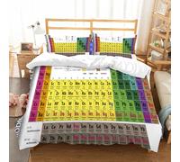 NIOYNJIS Copertina trapunta kit,universale per tutte le stagioni. Copritura trapunta di nozze,morbida e confortevole,Tavola periodica degli elementi Dottorando in chimica Famiglia per l'i,200x228cm