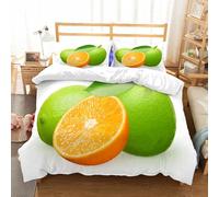 NIOYNJIS Copertina trapunta kit,universale per tutte le stagioni. Copritura trapunta di nozze,morbida e confortevole,Frutto intero di lime fresco con foglia verde accanto al lime adagiato,200x228cm