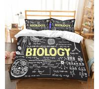 NIOYNJIS Copertina trapunta kit,universale per tutte le stagioni. Copritura trapunta di nozze,morbida e confortevole,Educativo, lavagna nera Biologia icone scritte a mano Aula Decorativo,228x264cm