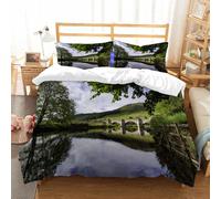 NIOYNJIS Copertina trapunta kit,universale per tutte le stagioni. Copritura trapunta di nozze,morbida e confortevole,Ponte Burnsall nello Yorkshire Dales Grande zo,228x264cm