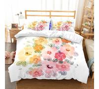 NIOYNJIS Copertina trapunta kit,universale per tutte le stagioni. Copritura trapunta di nozze,morbida e confortevole,Bouquet di fiori selvatici estivi. Biglietto di auguri con fiori acque,200x228cm
