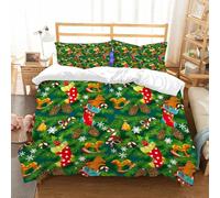NIOYNJIS Copertina trapunta kit,universale per tutte le stagioni. Copritura trapunta di nozze,morbida e confortevole,Plastilina senza soluzione di continuità Natale vacanza colorato model,200x228cm