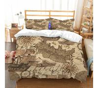 NIOYNJIS Copertina trapunta kit,universale per tutte le stagioni. Copritura trapunta di nozze,morbida e confortevole,Sfondo senza soluzione di continuità con vecchie navi ed elementi di m,200x228cm