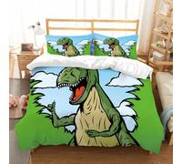 NIOYNJIS Copertina trapunta kit,universale per tutte le stagioni. Copritura trapunta di nozze,morbida e confortevole,Dinosauro che fa il pollice in su. Può tenere qualsiasi cosa in mano e,228x264cm