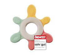 nip - Anello da dentizione | Sostenibile per bambini dai 3 mesi in su, realizzato con oltre il 65% di materie prime naturali. Massaggiare delicatamente gengive, lingua e dentini, rosso/verde