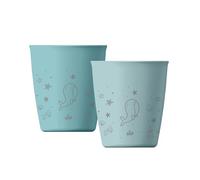 nip - Bicchiere | Sostenibile e resistente con bordo arrotondato per bambini dai 12 mesi in su. Ergonomico realizzato con oltre il 90% di materie prime rinnovabili | 2 pezzi, blu