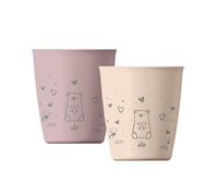 nip - Bicchiere | Sostenibile e resistente con bordo arrotondato per bambini dai 12 mesi in su. Ergonomico realizzato con oltre il 90% di materie prime rinnovabili | 2 pezzi, rosa