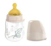 nip Cherry - Bottiglia a collo largo con tettarella in lattice di gomma naturale, anti-colica, taglia S, dalla nascita, 150 ml, beige