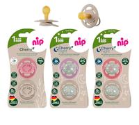 nip Cherry ciuccio lattice naturale Day & Night, 6 pezzi (2 x Day + 4 x Night), made in Germany
