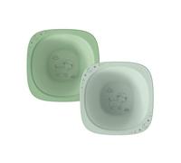 nip - Ciotola per pappe | dai 4 mesi in su | Ciotola per pappe resistente agli urti ergonomica per bambini realizzata con oltre il 90% di materie prime rinnovabili | 2 pezzi, verde chiaro