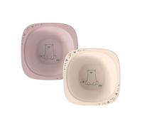 nip - Ciotola per pappe | dai 4 mesi in su | Ciotola per pappe resistente agli urti ergonomica per bambini realizzata con oltre il 90% di materie prime rinnovabili | 2 pezzi, rosa