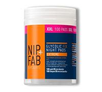 Nip+Fab Nip + Fab Glycolic Fix Night Pads Extreme, Pads esfolianti per il viso, Acido glicolico, Peel per il viso, Acido AHA, 100 pezzi
