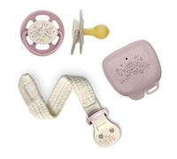 nip Set ciuccio Cherry Green | Limited Edition |0-6 mesi | Sostenibile: 2 ciucci, 1 nastro ciuccio e 1 scatola per ciuccio in materie prime naturali | regalo per nascita | lavanda lilla