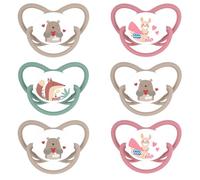 NIP Set di 6 ciucci Family misura 2. Silicone per ragazze 5-18 mesi, senza BPA, made in Germany