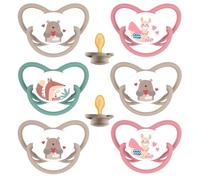 NIP Set risparmio di ciuccio in lattice naturale Family, misura 2 (5-18 Mo), confezione da 6 pezzi, con tettarella in lattice privo di BPA, made in Germany