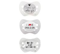 Nip silicone ciuccio//Funny Animals//Silicone Anatomico, kiefergerechtes aspirazione Adattatore//GR. 2 5 - 18 Mo//set//Divertente//Acciaio inossidabile//originale//Made In Germany