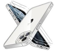Niphabe Cover Compatibile con iPhone 11 Pro Trasparente con 2 Vetro Temperato , Anti Ingiallimento Hard PC Custodia Anti-Graffio Case Antiurto Custodia con Bumper TPU Cover iPhone 11 Pro Trasparente